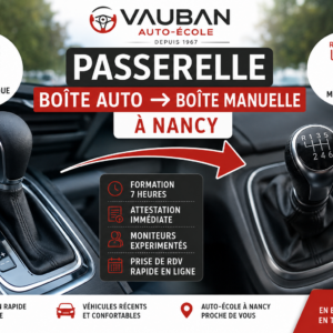 Passerelle boîte auto vers boîte manuelle à Nancy – Auto-École Vauban